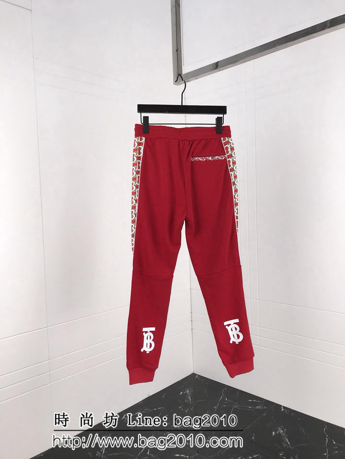 BURBERRY巴寶莉 19早春 新年紅 限量款全新“TB”LOGO標識套裝 訂制“TB”五金拉鏈頭 毛圈衛衣面料 高版本男女同款 ydi2632